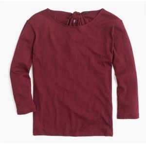 J Crew Tie Back 3/4 Sleeve Tee